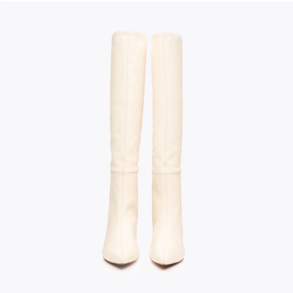 Chic Over-the-Knee White Leather Boots